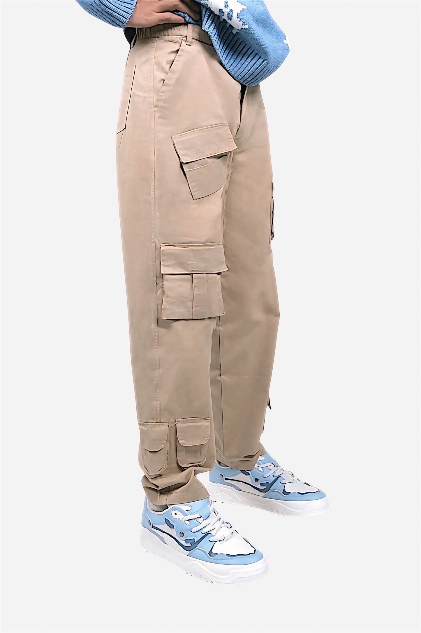 Light Beige Sand Cargo Pants